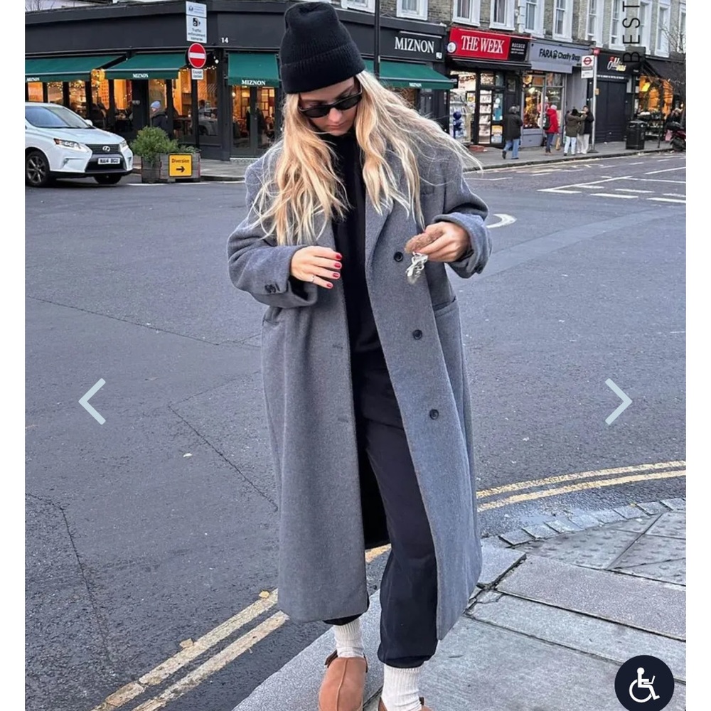 Grey wool blend coat from oak + fort